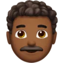 Man: Medium-Dark Skin Tone, Curly Hair