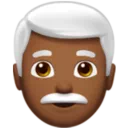 Man: Medium-Dark Skin Tone, White Hair