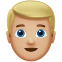 Man: Medium-Light Skin Tone, Blond Hair