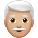 Man: Medium-Light Skin Tone, White Hair