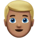 Man: Medium Skin Tone, Blond Hair