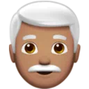 Man: Medium Skin Tone, White Hair