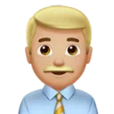 Man Office Worker: Medium-Light Skin Tone
