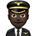 Man Pilot: Dark Skin Tone