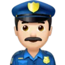 Man Police Officer: Light Skin Tone