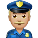 Man Police Officer: Medium-Light Skin Tone
