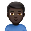 Man Pouting: Dark Skin Tone