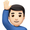 Man Raising Hand: Light Skin Tone