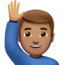 Man Raising Hand: Medium Skin Tone
