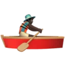 Man Rowing Boat: Dark Skin Tone