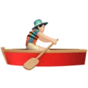 Man Rowing Boat: Light Skin Tone