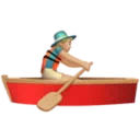 Man Rowing Boat: Medium-Light Skin Tone