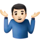 Man Shrugging: Light Skin Tone