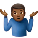 Man Shrugging: Medium-Dark Skin Tone