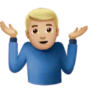Man Shrugging: Medium-Light Skin Tone