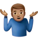 Man Shrugging: Medium Skin Tone