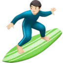 Man Surfing: Light Skin Tone