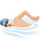 Man Swimming: Light Skin Tone