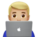 Man Technologist: Medium-Light Skin Tone