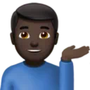 Man Tipping Hand: Dark Skin Tone