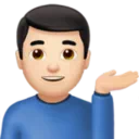 손을 내미는 남자: 밝은 피부 톤