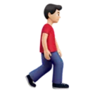 Man Walking Facing Right: Light Skin Tone