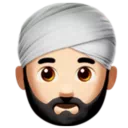 Man Wearing Turban: Light Skin Tone