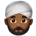 Man Wearing Turban: Medium-Dark Skin Tone