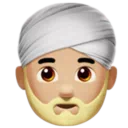 Man Wearing Turban: Medium-Light Skin Tone