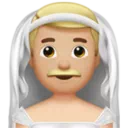 Man with Veil: Medium-Light Skin Tone