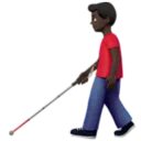 Man with White Cane: Dark Skin Tone