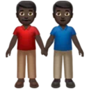 Men Holding Hands: Dark Skin Tone