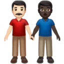 Men Holding Hands: Light Skin Tone, Dark Skin Tone