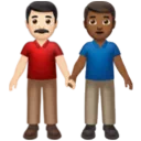 Men Holding Hands: Light Skin Tone, Medium-Dark Skin Tone