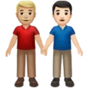 Men Holding Hands: Medium-Light Skin Tone, Light Skin Tone
