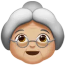 Old Woman: Medium-Light Skin Tone