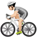 Person Biking: Light Skin Tone