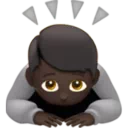 Person Bowing: Dark Skin Tone