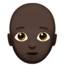 Person: Dark Skin Tone, Bald