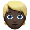 Person: Dark Skin Tone, Blond Hair