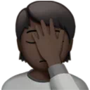 Person Facepalming: Dark Skin Tone