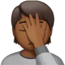 Person Facepalming: Medium-Dark Skin Tone