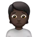 Person Frowning: Dark Skin Tone