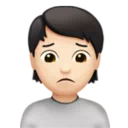 Person Frowning: Light Skin Tone
