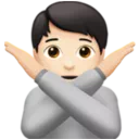 Person Gesturing No: Light Skin Tone