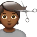 Person Getting Haircut: Medium-Dark Skin Tone