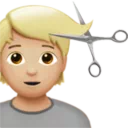 Person Getting Haircut: Medium-Light Skin Tone