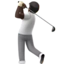 Person Golfing: Dark Skin Tone