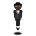 Person in Suit Levitating: Dark Skin Tone