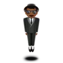 Person in Suit Levitating: Medium-Dark Skin Tone